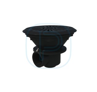 Bonde de fond pour liner Ø 210 mm avec grille ABS plate - Anthracite